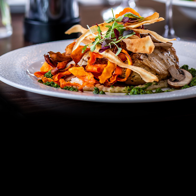 Vegan menu at The Inn On The Lake