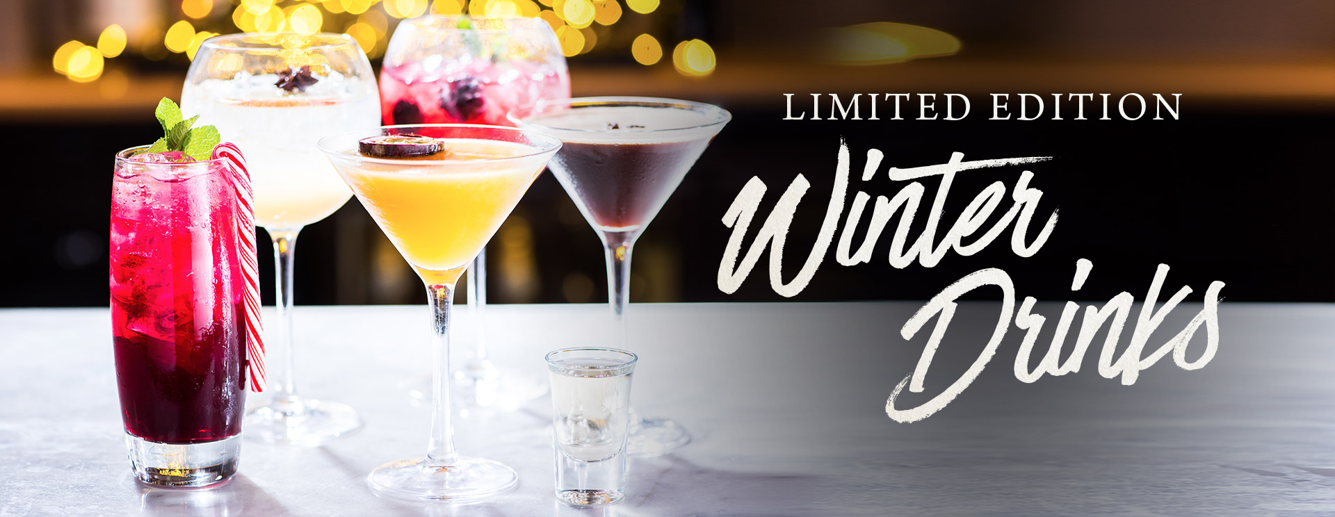 Winter cocktails and long drinks at The Inn On The Lake